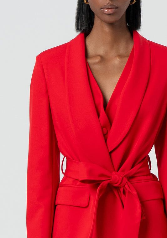 Zayra - Blazer Regular con Cinturón en la Cintura