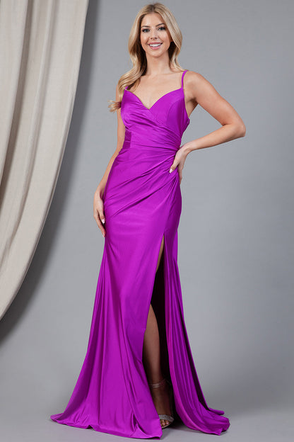 Isabel - Vestido Largo Sirena de Satén con Tirantes