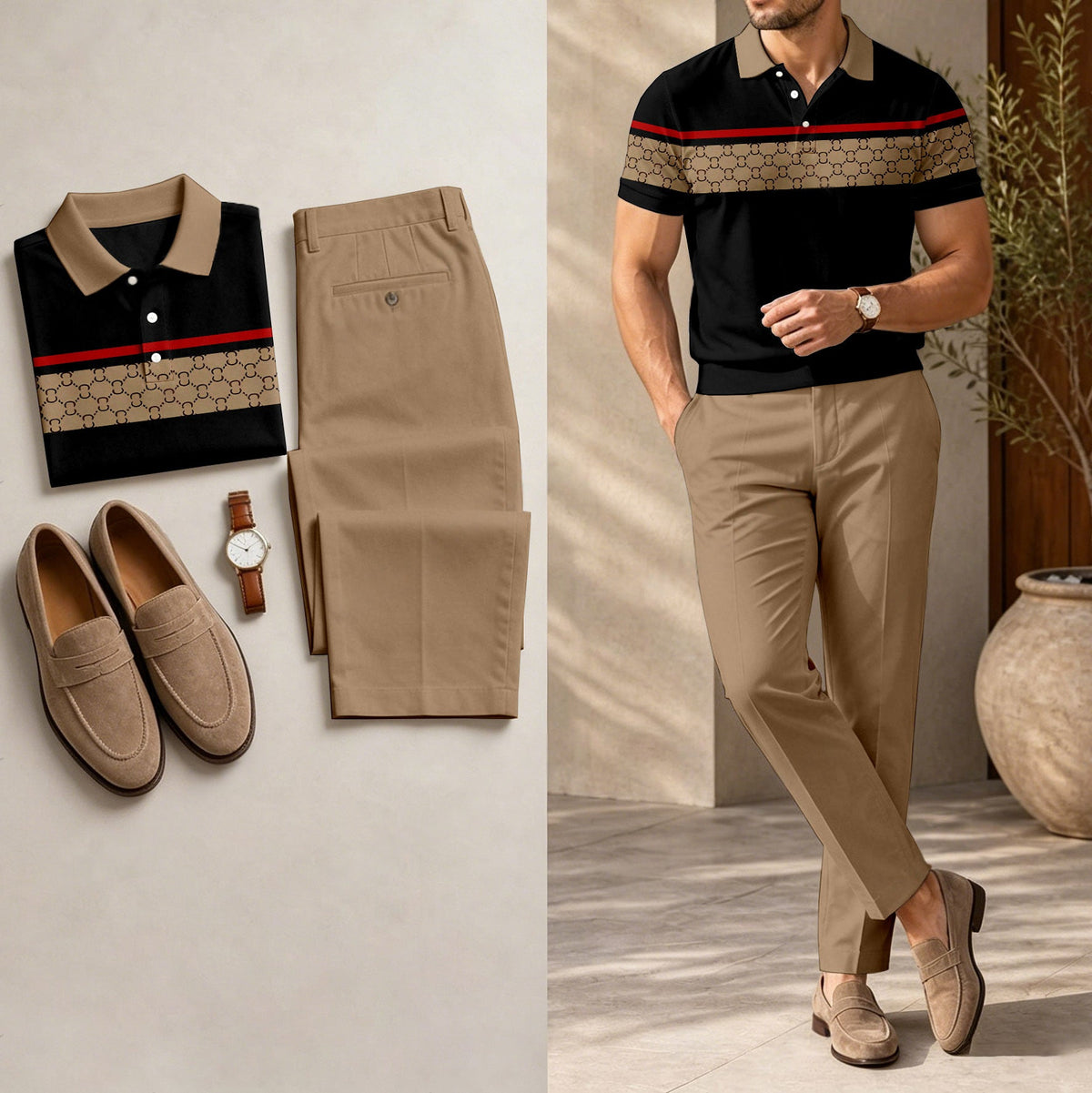 Álvaro - Conjunto de Polo Estampado