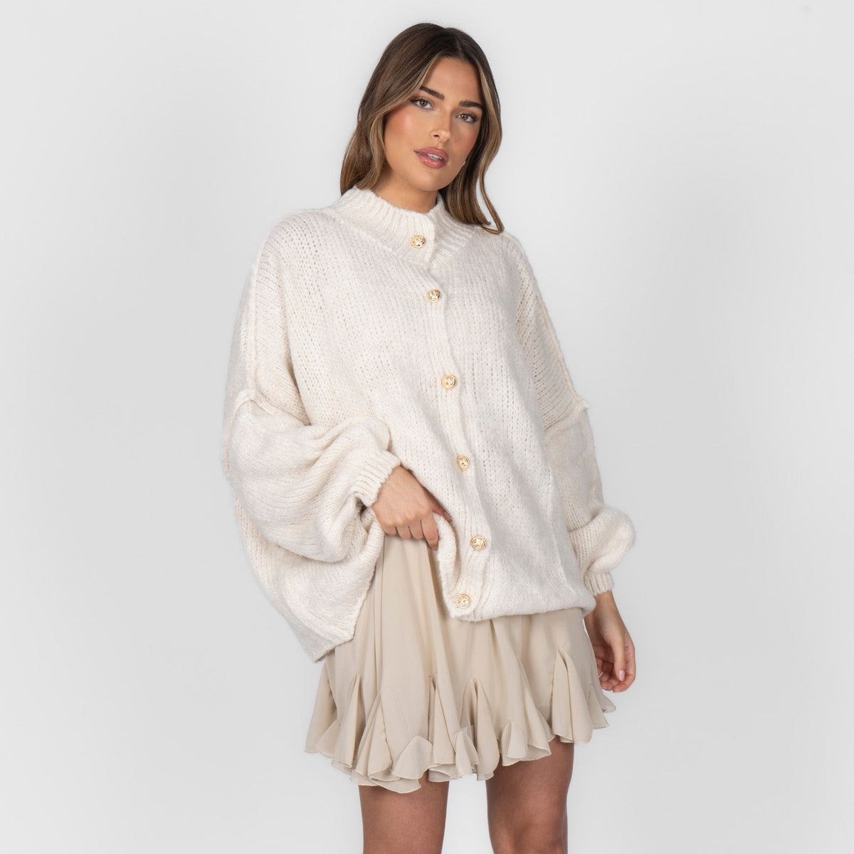 Noelia - Rebeca oversize de punto crema