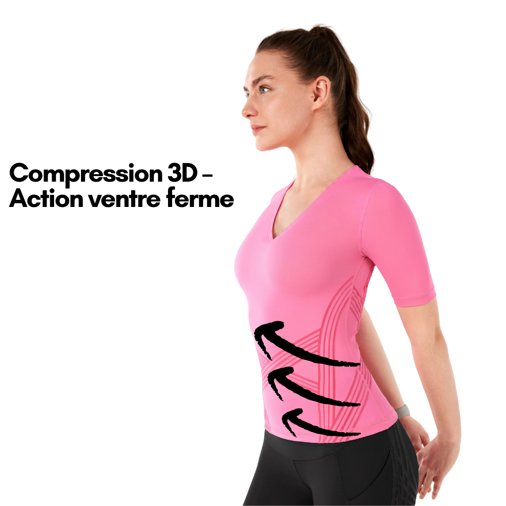 Camiseta deportiva de manga corta y cuello en V