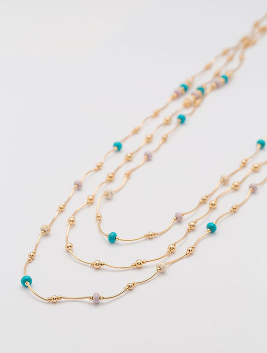 COLLAR MULTI-HILO EN COLOR ORO ROSA ÚNICA