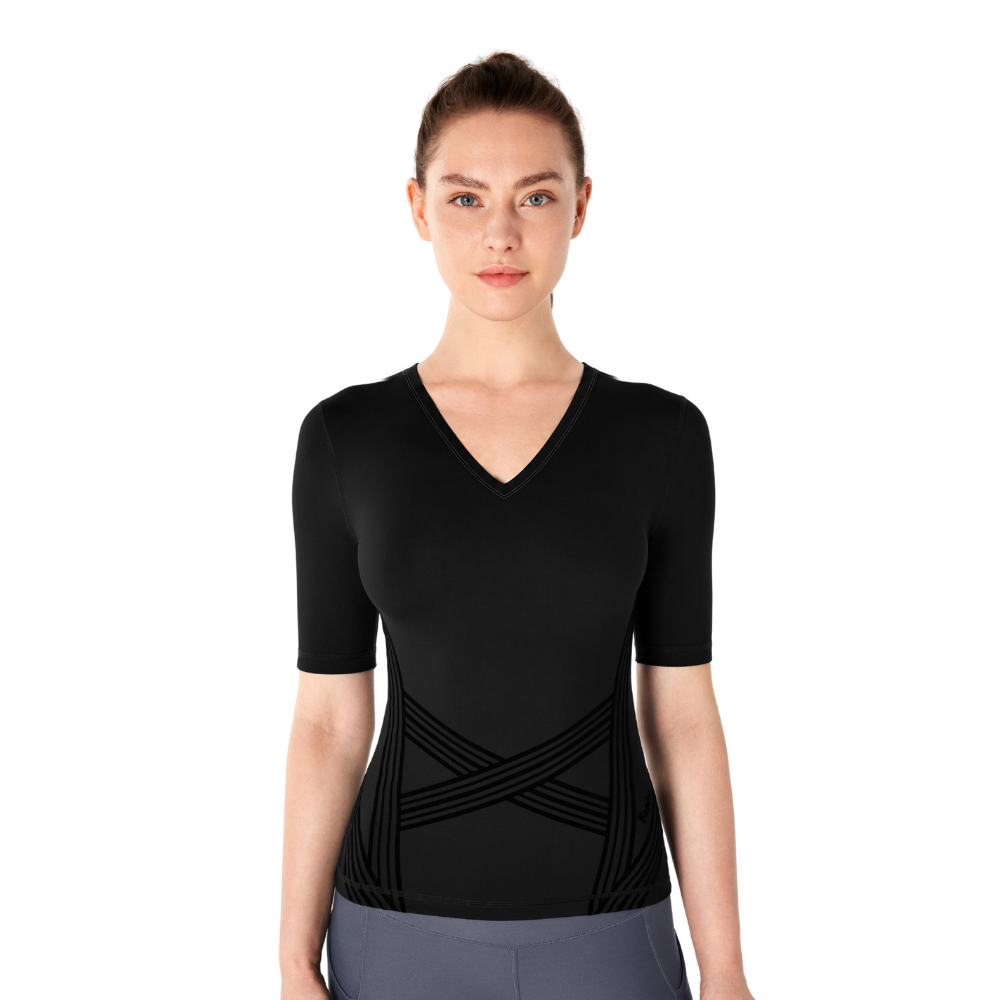 Camiseta deportiva de manga corta y cuello en V