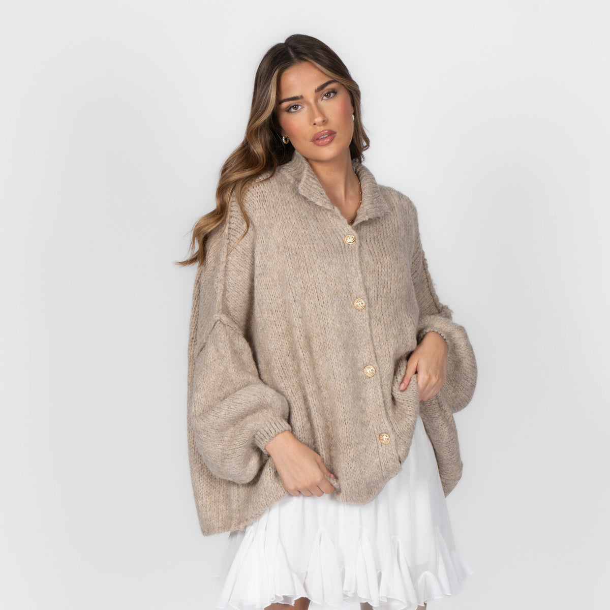 Noelia - Rebeca oversize de punto beige