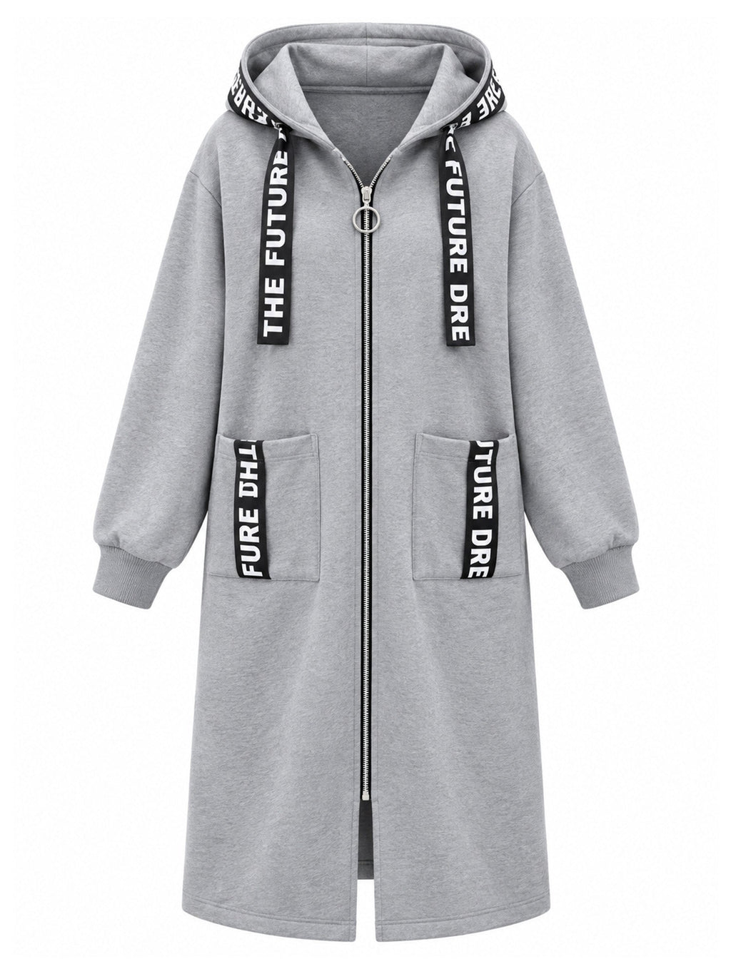 Irene - Abrigo sudadera oversize largo con capucha