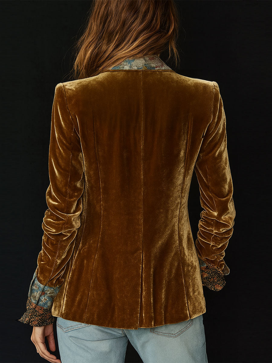 Elodia - Blazer Vintage con Detalles Florales Patchwork