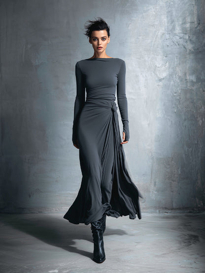 Lilian - Vestido Maxi Cruzado con Nudo