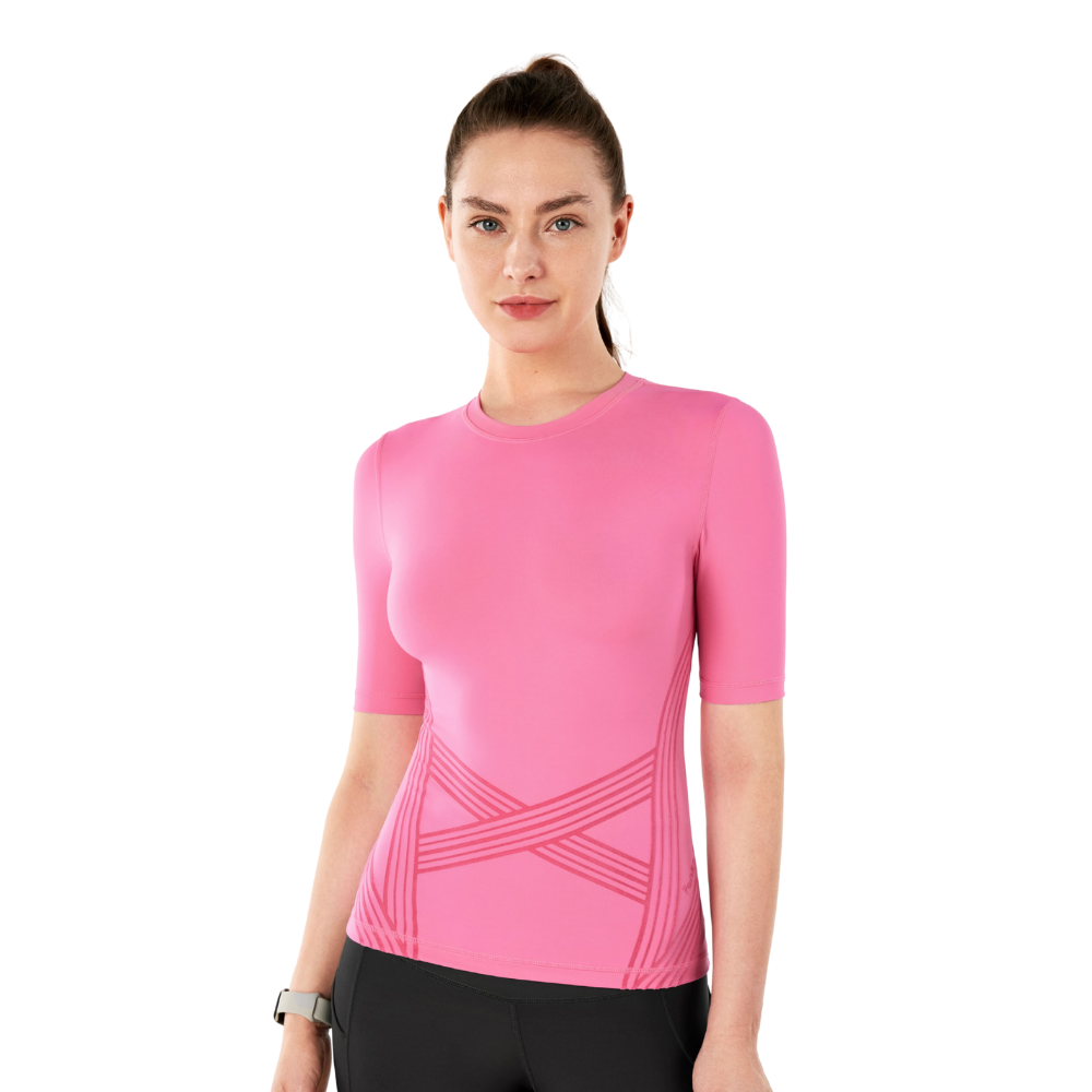 Camiseta deportiva de manga corta y cuello redondo