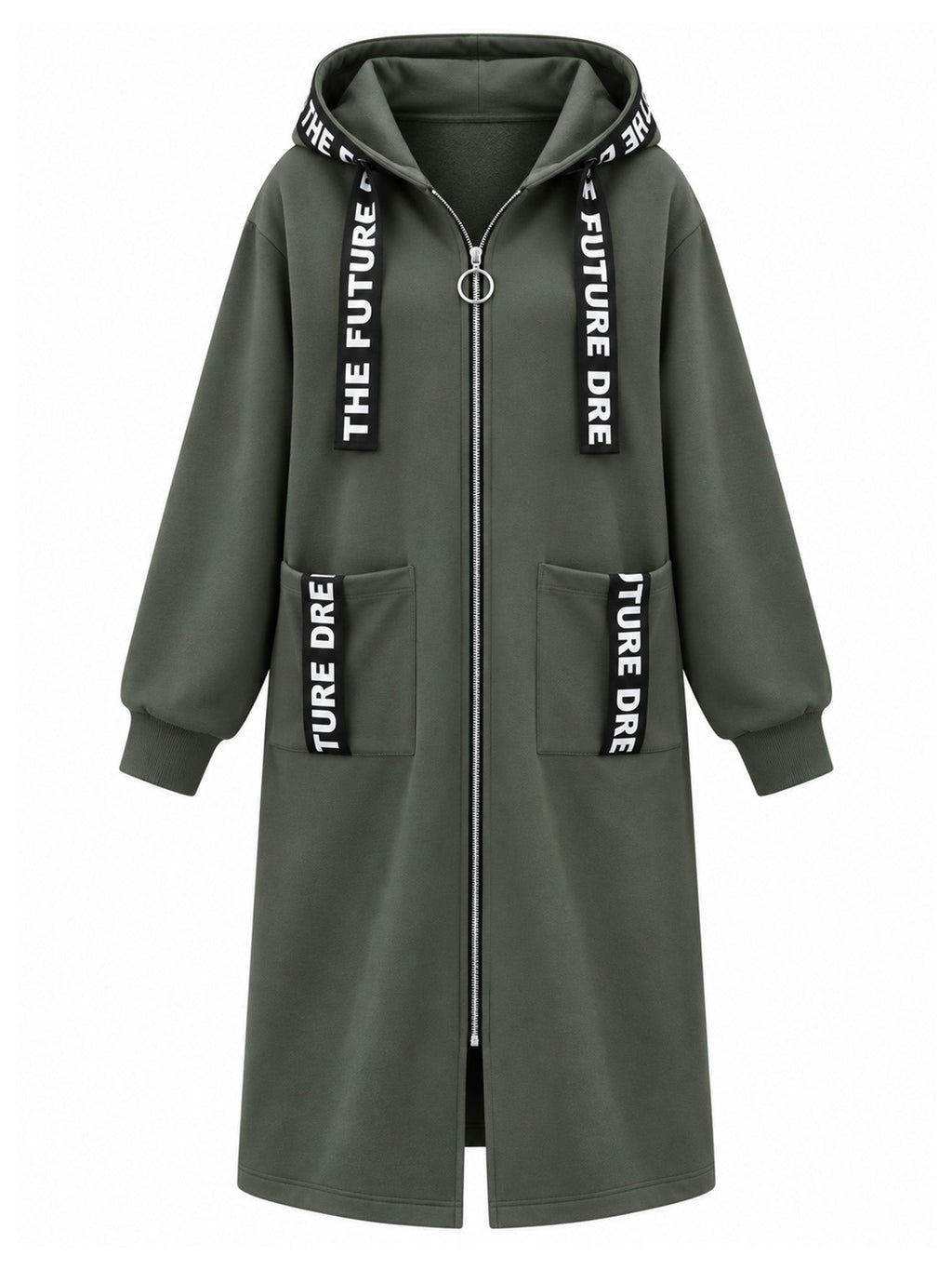 Irene - Abrigo sudadera oversize largo con capucha