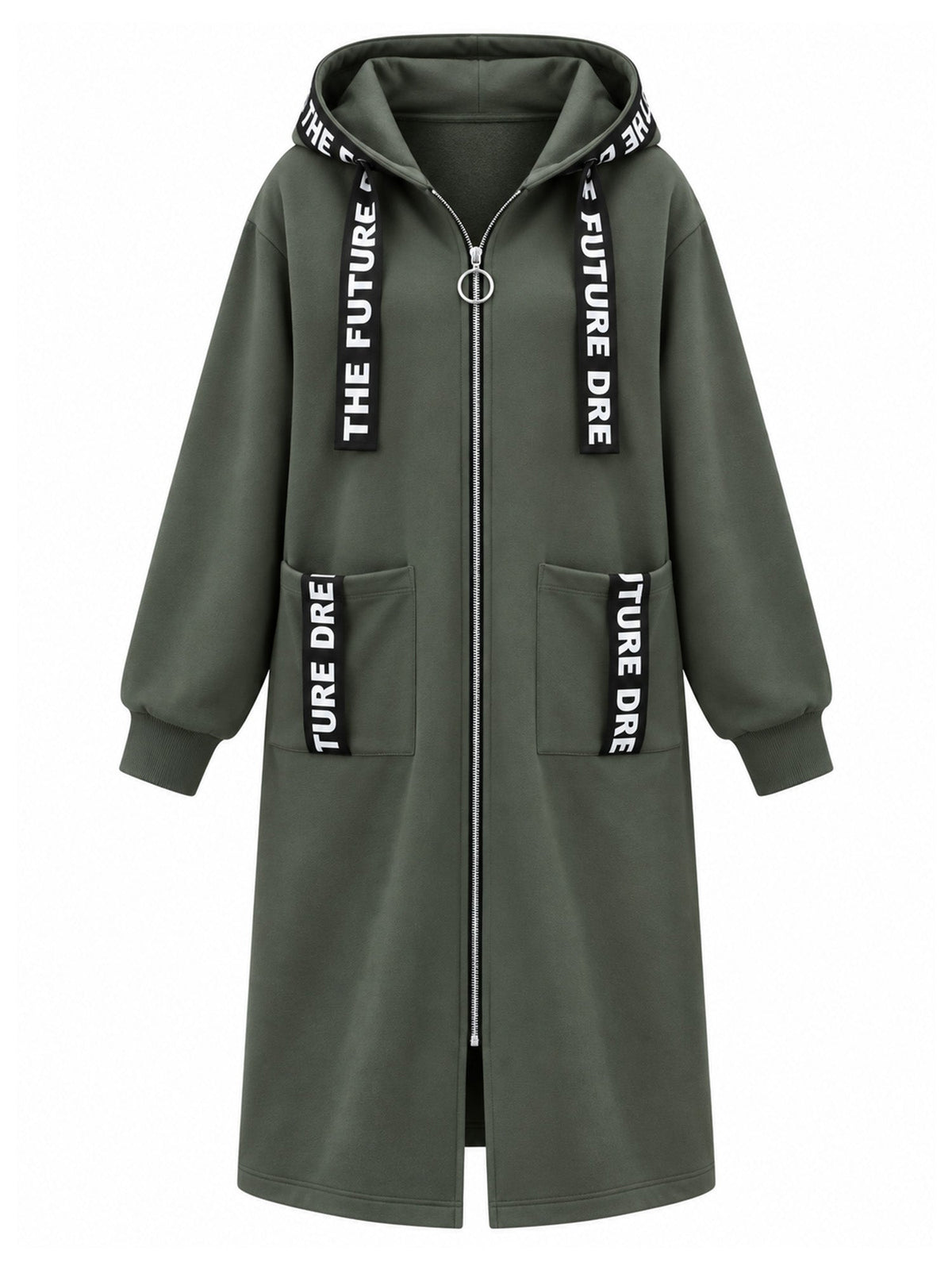 Irene - Abrigo sudadera oversize largo con capucha