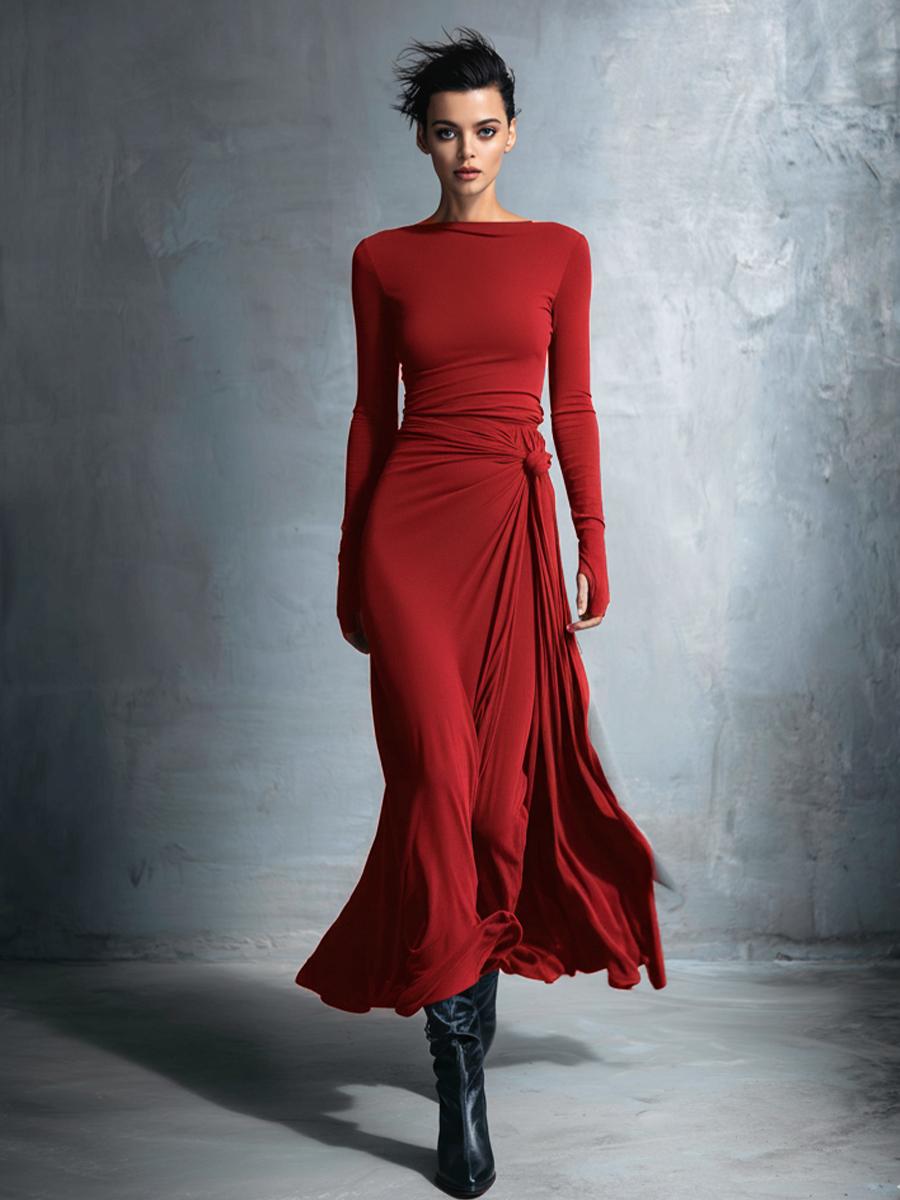 Lilian - Vestido Maxi Cruzado con Nudo