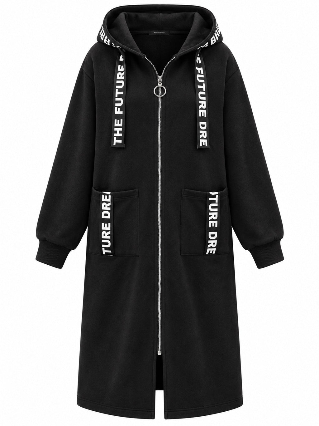 Irene - Abrigo sudadera oversize largo con capucha