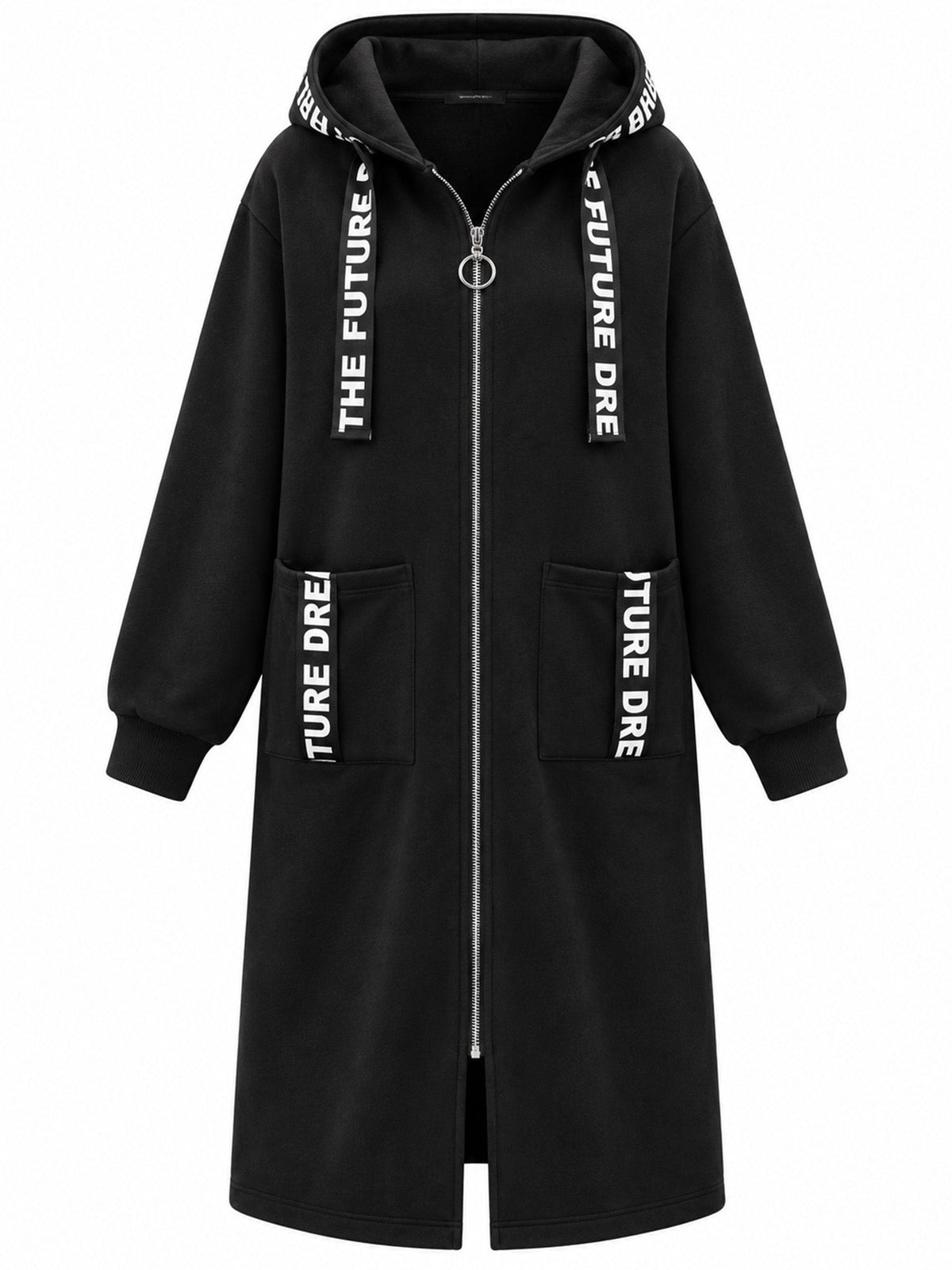 Irene - Abrigo sudadera oversize largo con capucha