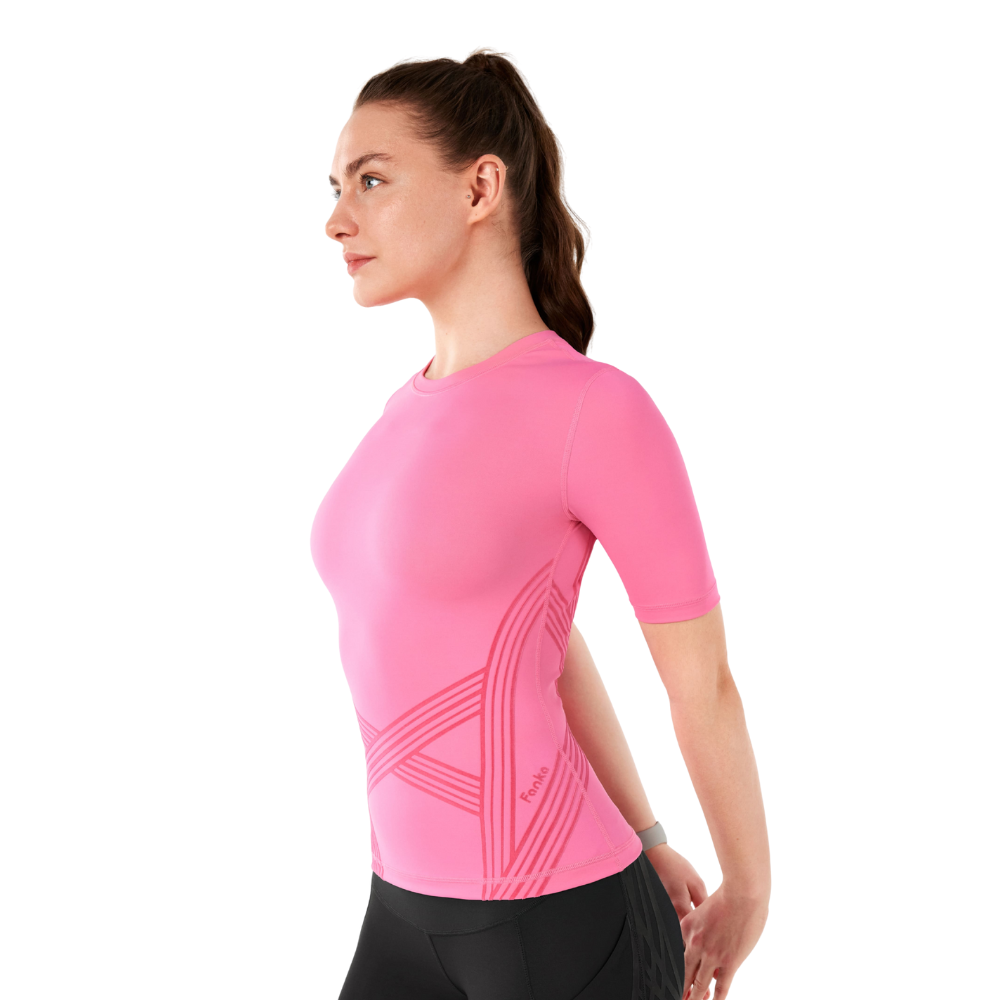 Camiseta deportiva de manga corta y cuello redondo