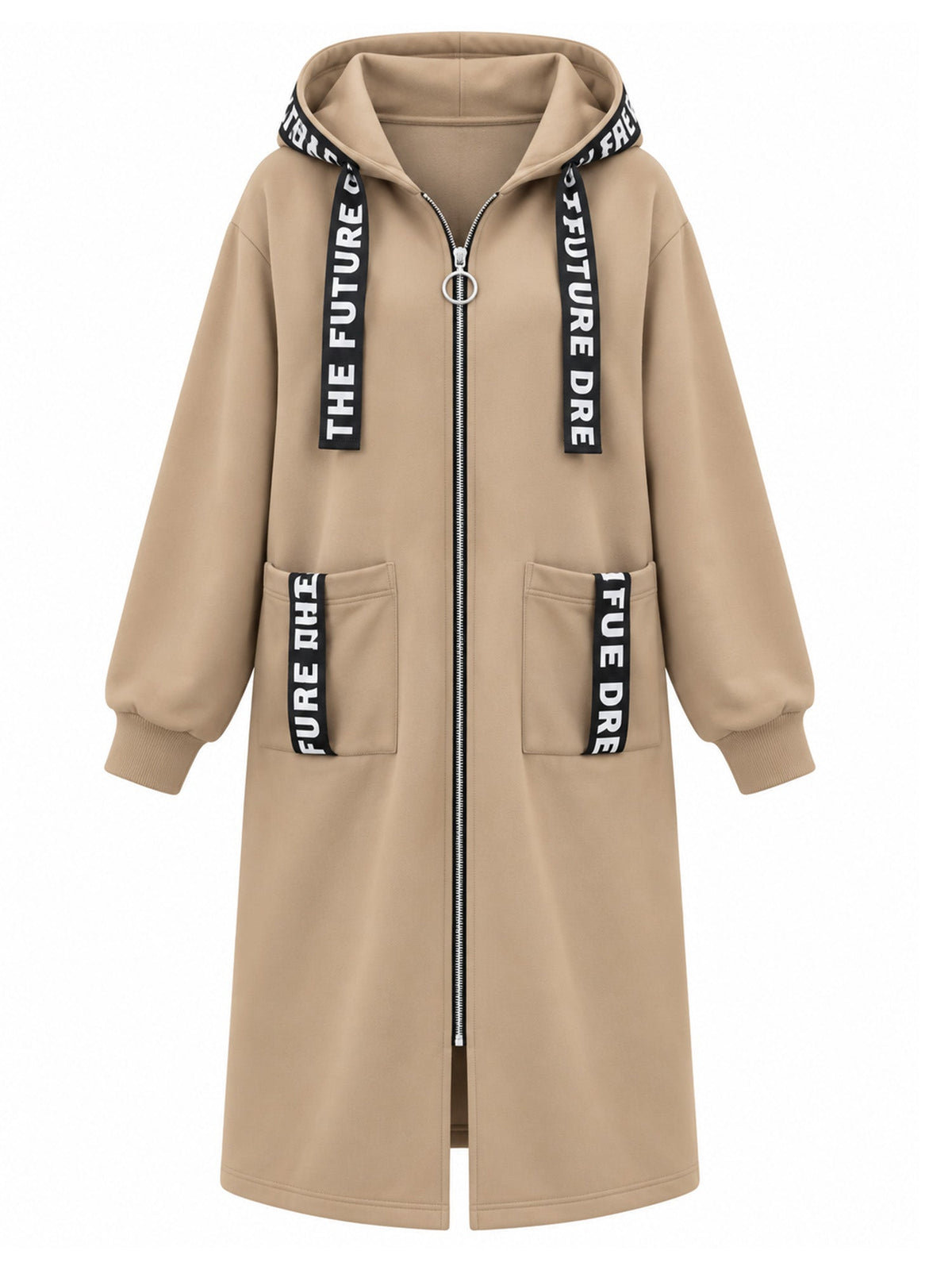 Irene - Abrigo sudadera oversize largo con capucha