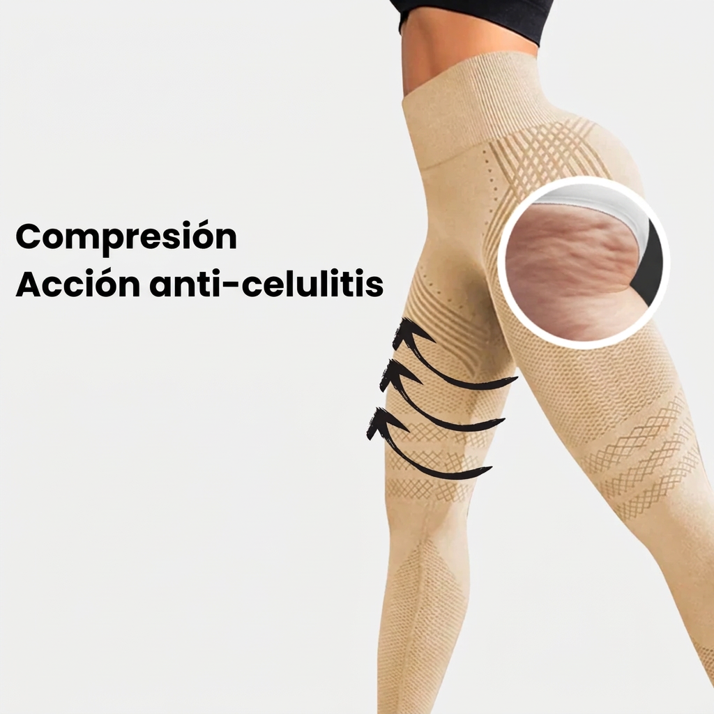 Leggings largos de cintura alta con textura