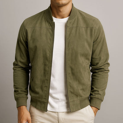 Ernesto - Chaqueta Bomber Suede Essential Taupe