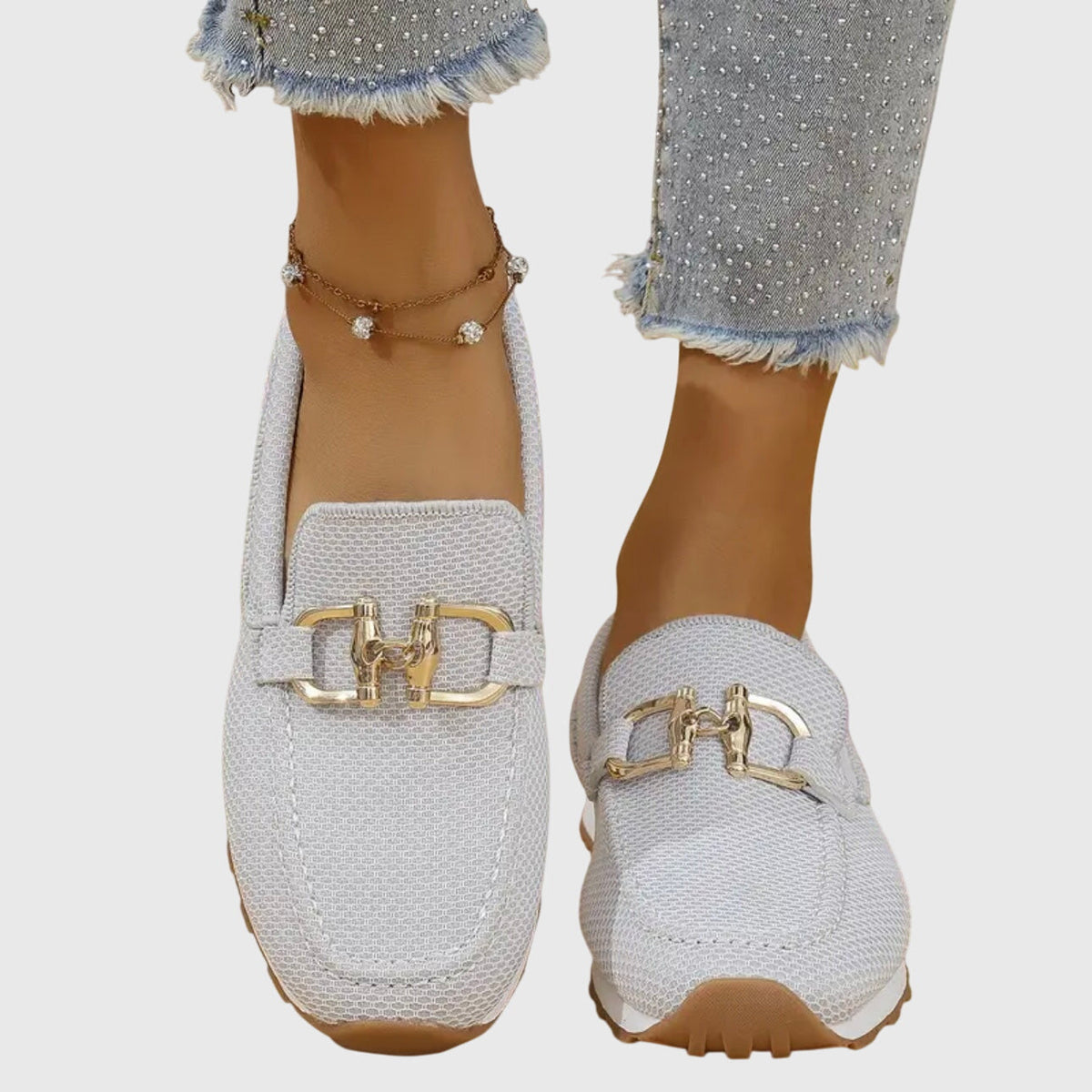 Celeste - Zapatillas Mocasín Ortopédicas Blanco