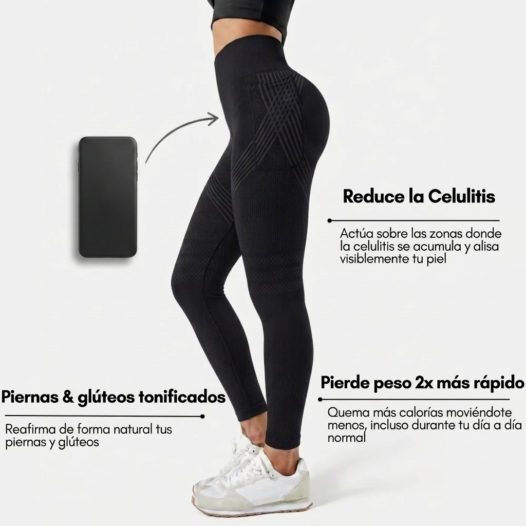 Leggings largos de cintura alta con bolsillo