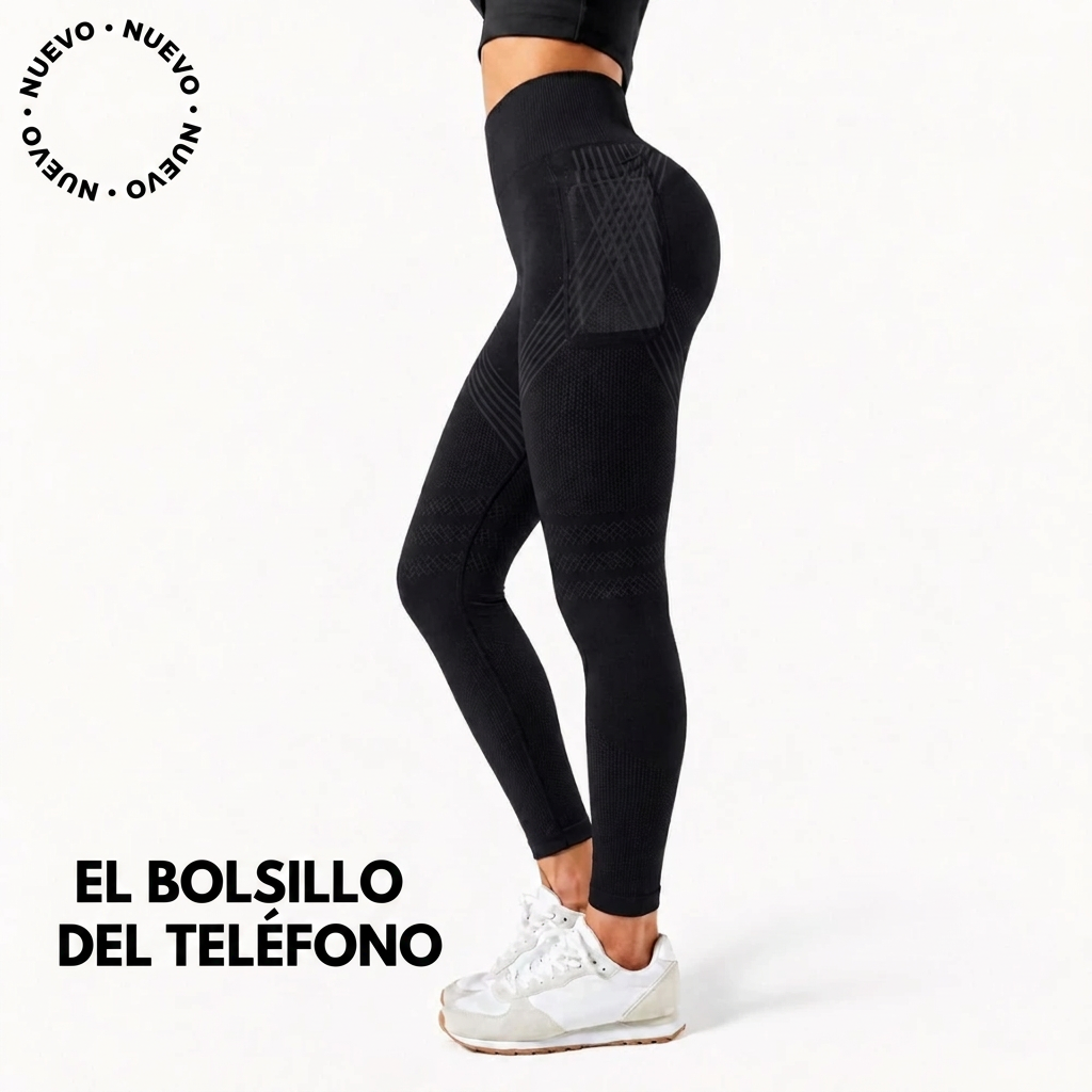 Leggings largos de cintura alta con bolsillo