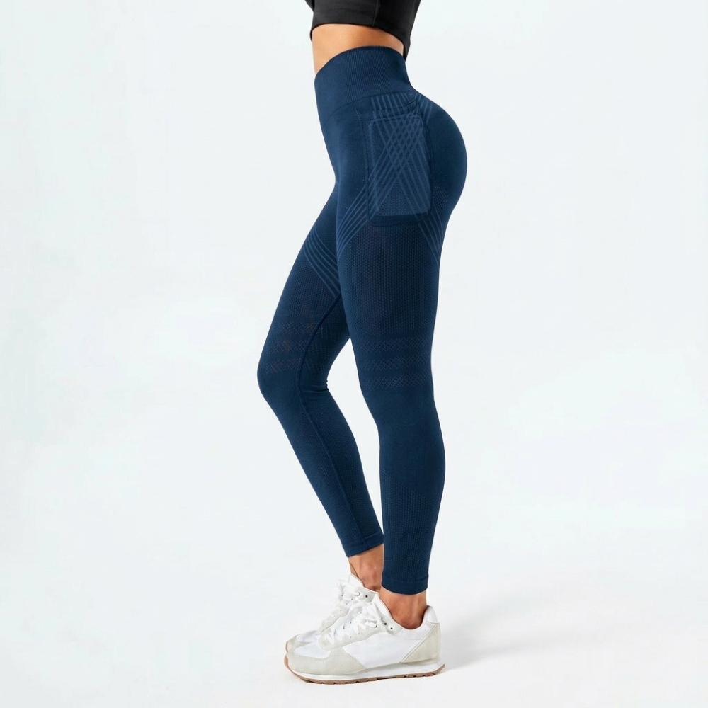 Leggings largos de cintura alta con bolsillo