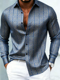 Lucas - Camisa de Manga Larga de Lujo con Estampado Geométrico