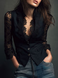 Viviana - Blazer con Mangas Semitransparentes y Encaje