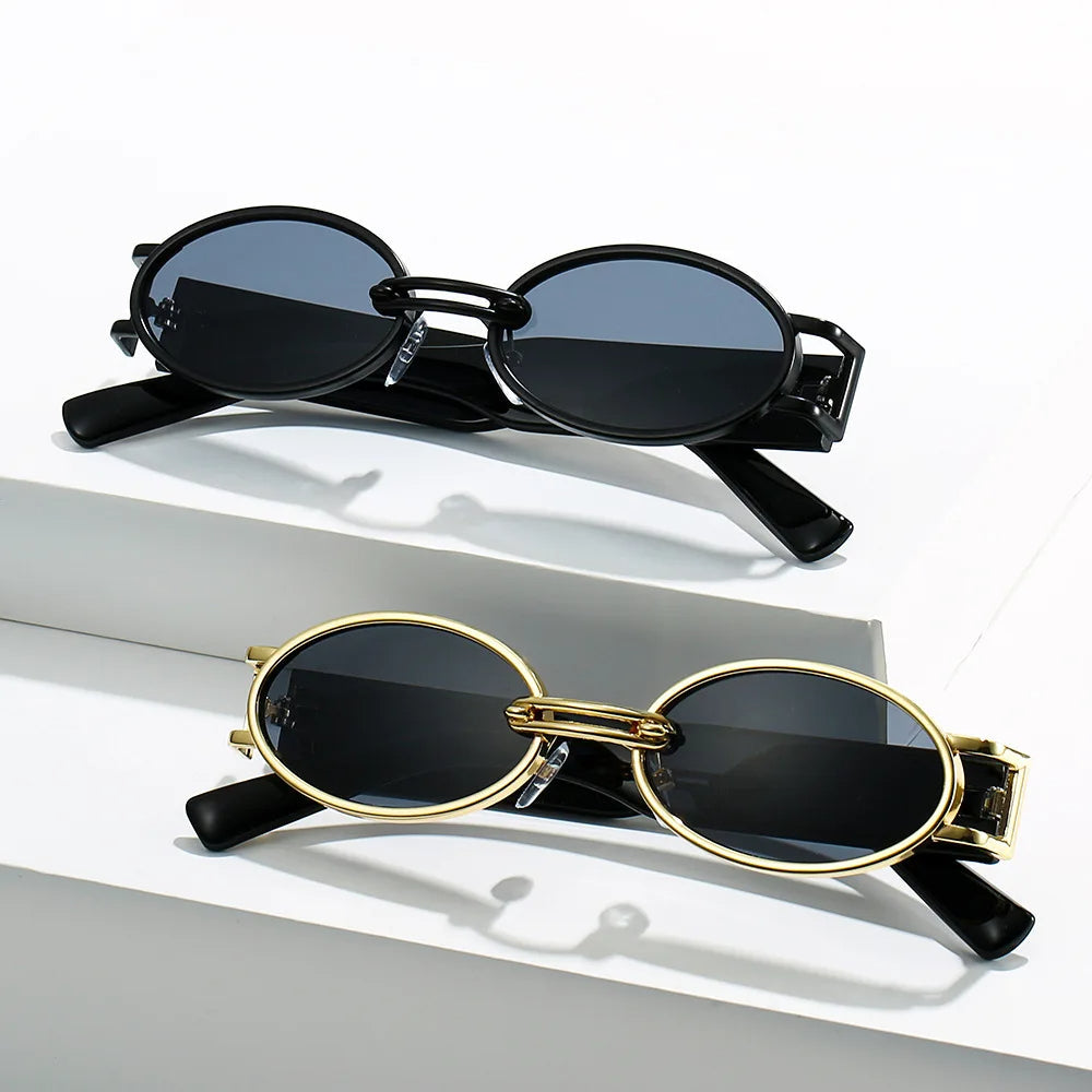 Gema - Gafas de Sol Ovaladas con Puente Dorado