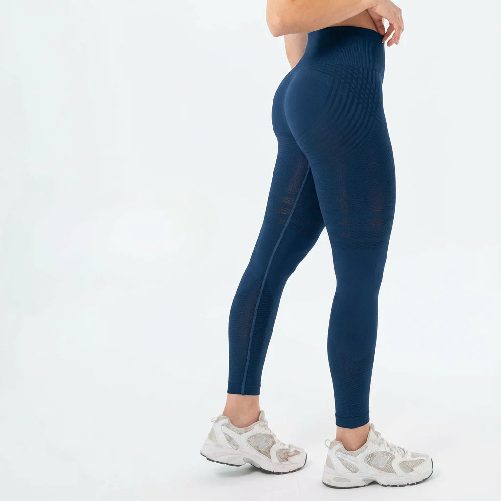 Leggings largos de cintura alta con textura