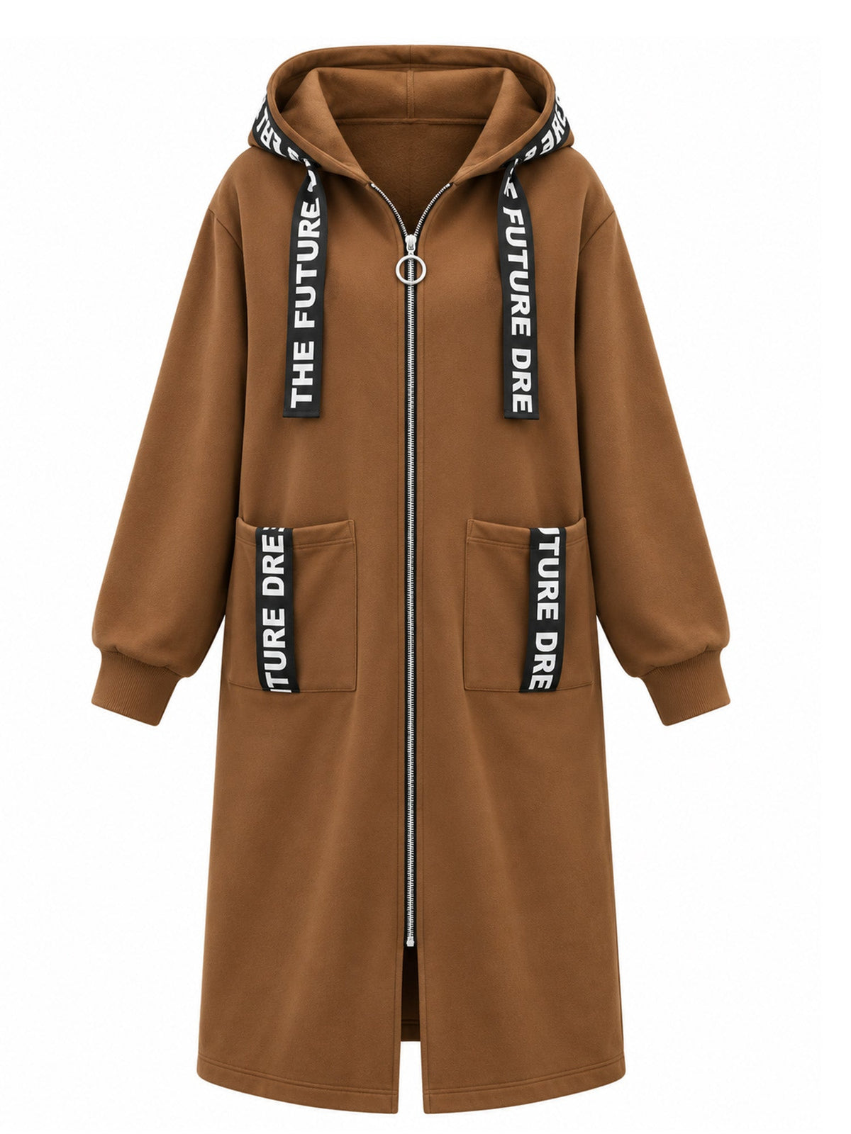 Irene - Abrigo sudadera oversize largo con capucha
