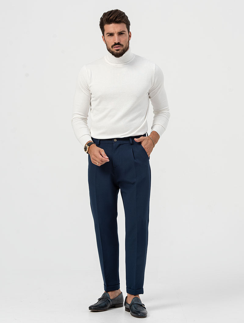 Julio - Jersey Cuello Alto en Blanco