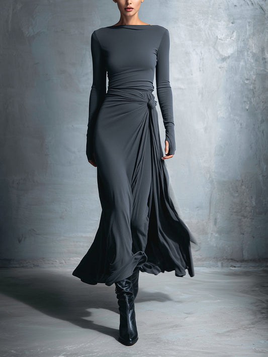 Lilian - Vestido Maxi Cruzado con Nudo