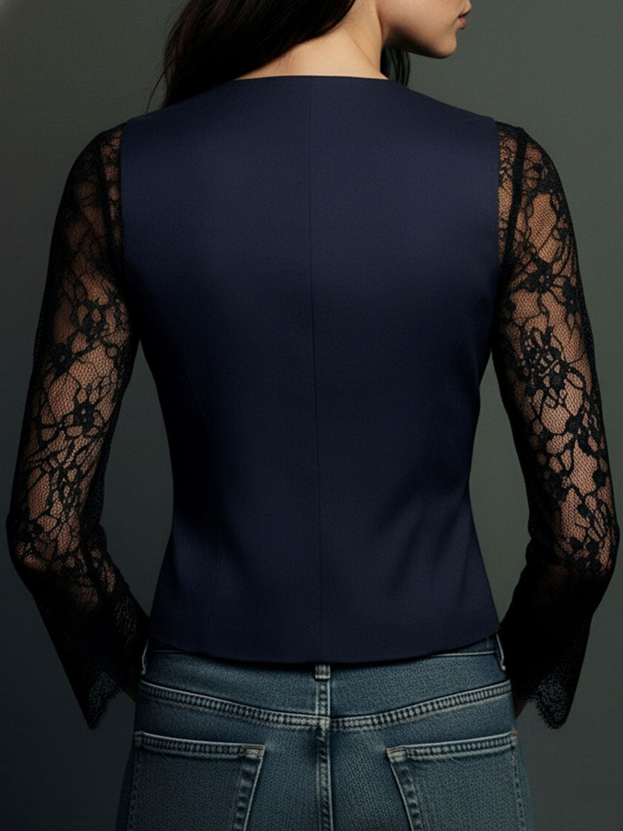 Viviana - Blazer con Mangas Semitransparentes y Encaje