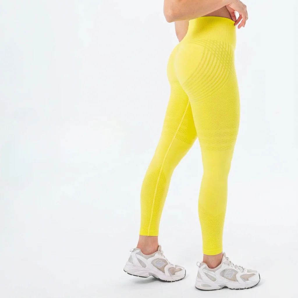 Leggings largos de cintura alta con textura