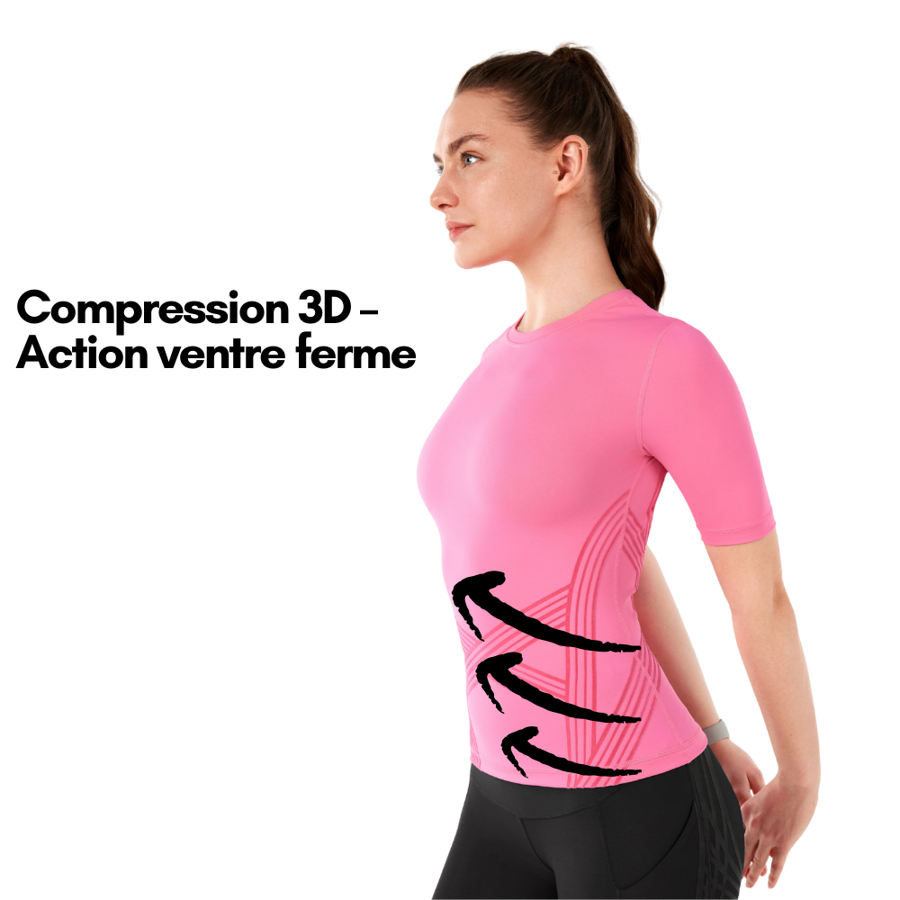 Camiseta deportiva de manga corta y cuello redondo