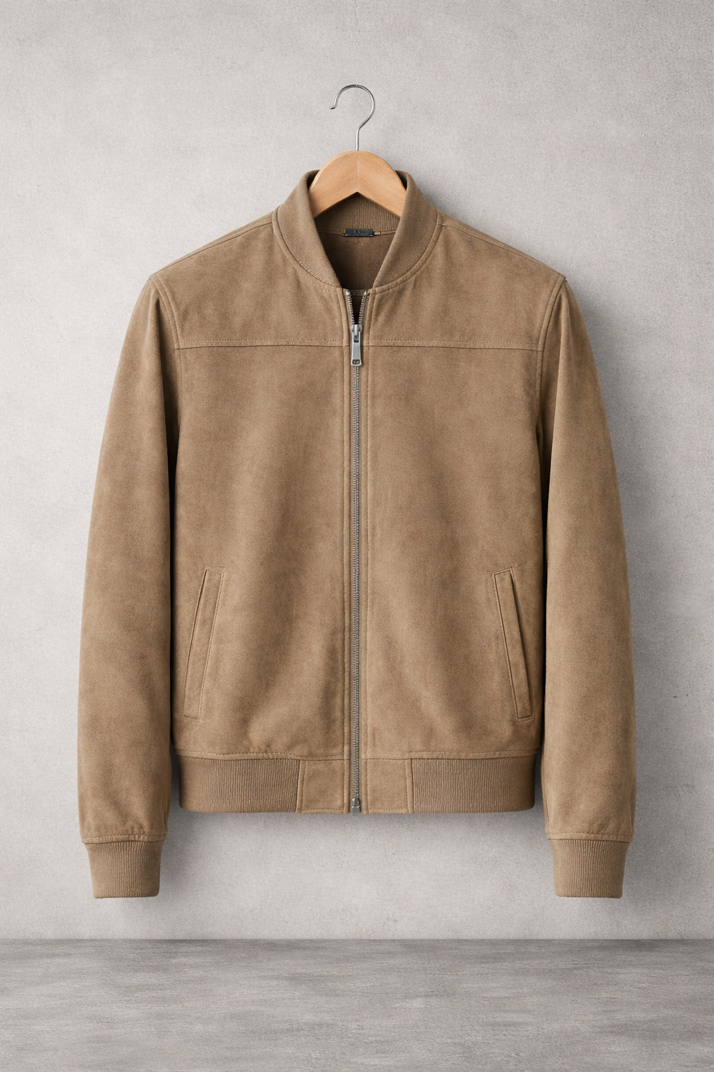 Ernesto - Chaqueta Bomber Suede Essential Taupe