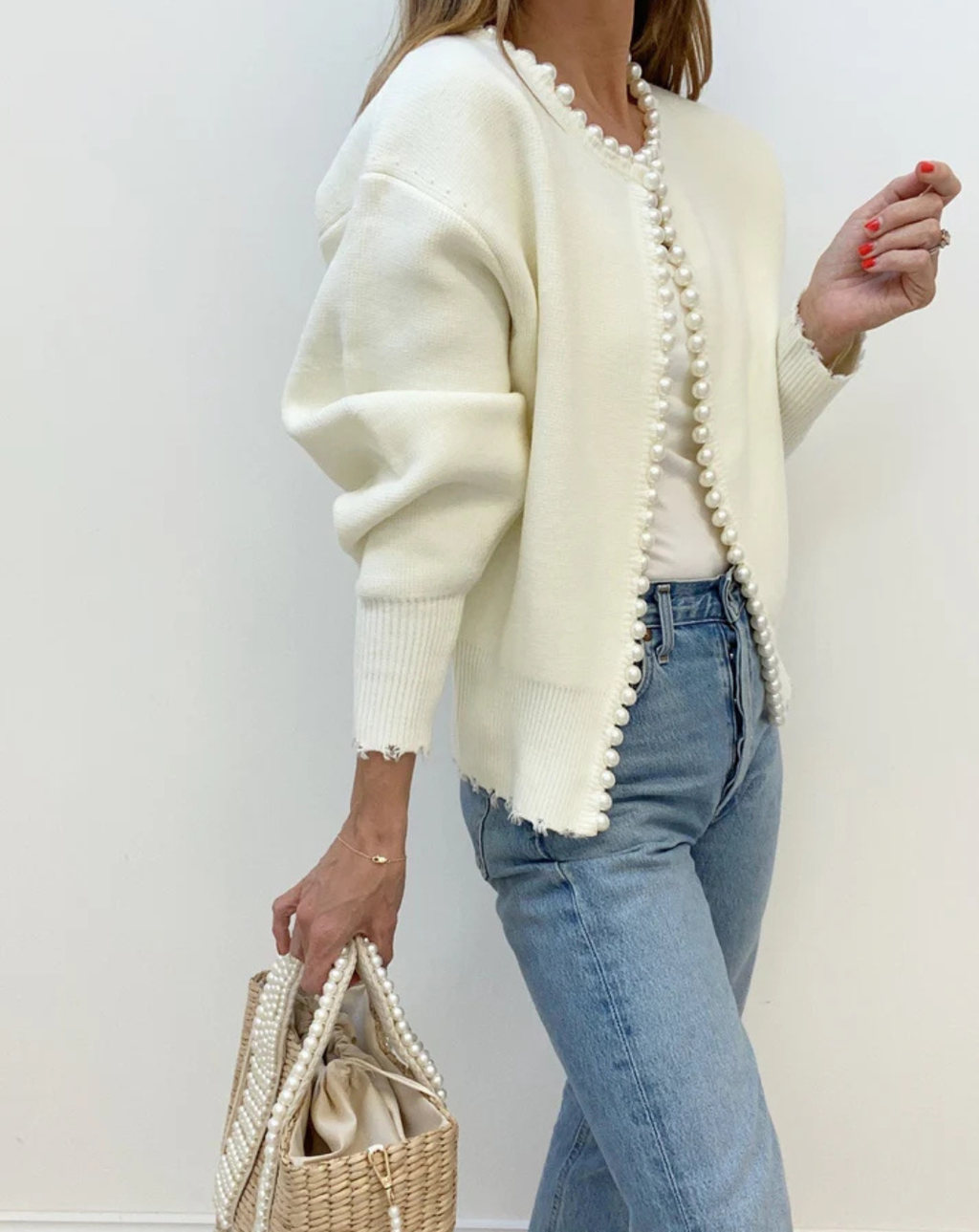 Arabia - Chaqueta cárdigan con perlas