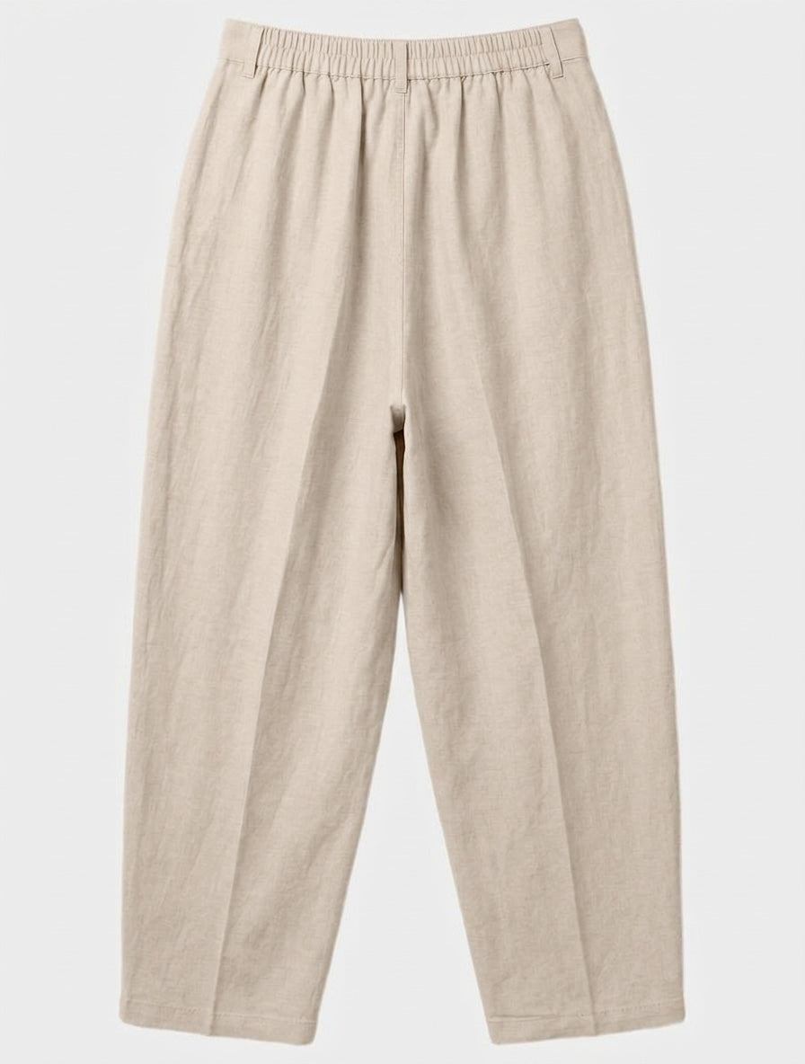 Sergio - Pantalones Casuales de Mezcla de Lino en Beige
