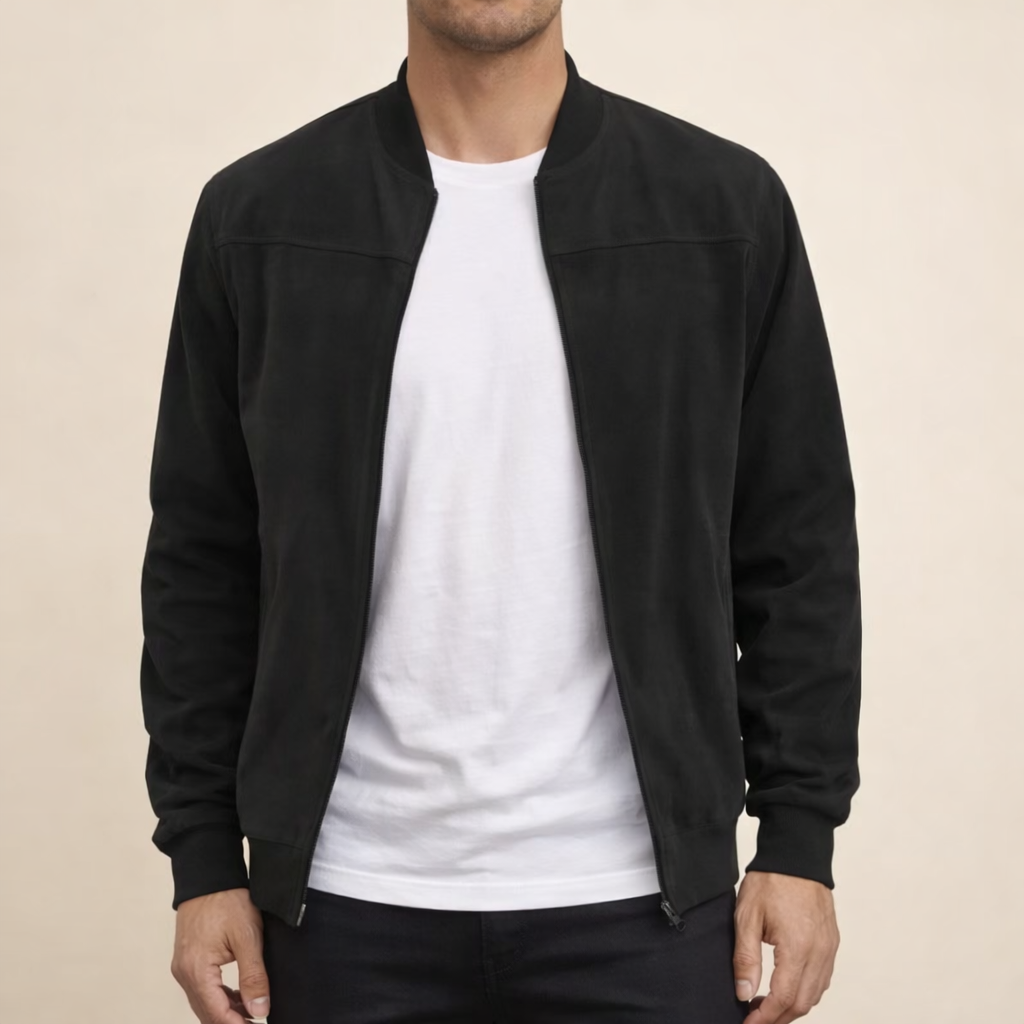 Ernesto - Chaqueta Bomber Suede Essential Taupe