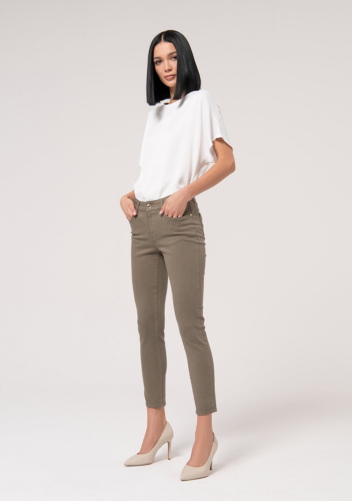 Gloria - Pantalón Slim de Algodón con Efecto Perfect Shape