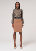 Esther - Minifalda Slim en Tejido Stretch con Abertura