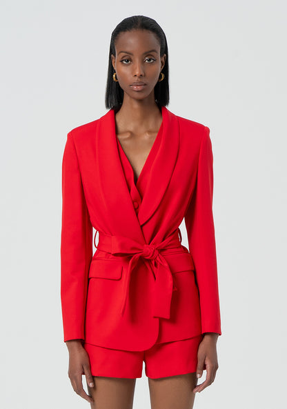 Zayra - Blazer Regular con Cinturón en la Cintura