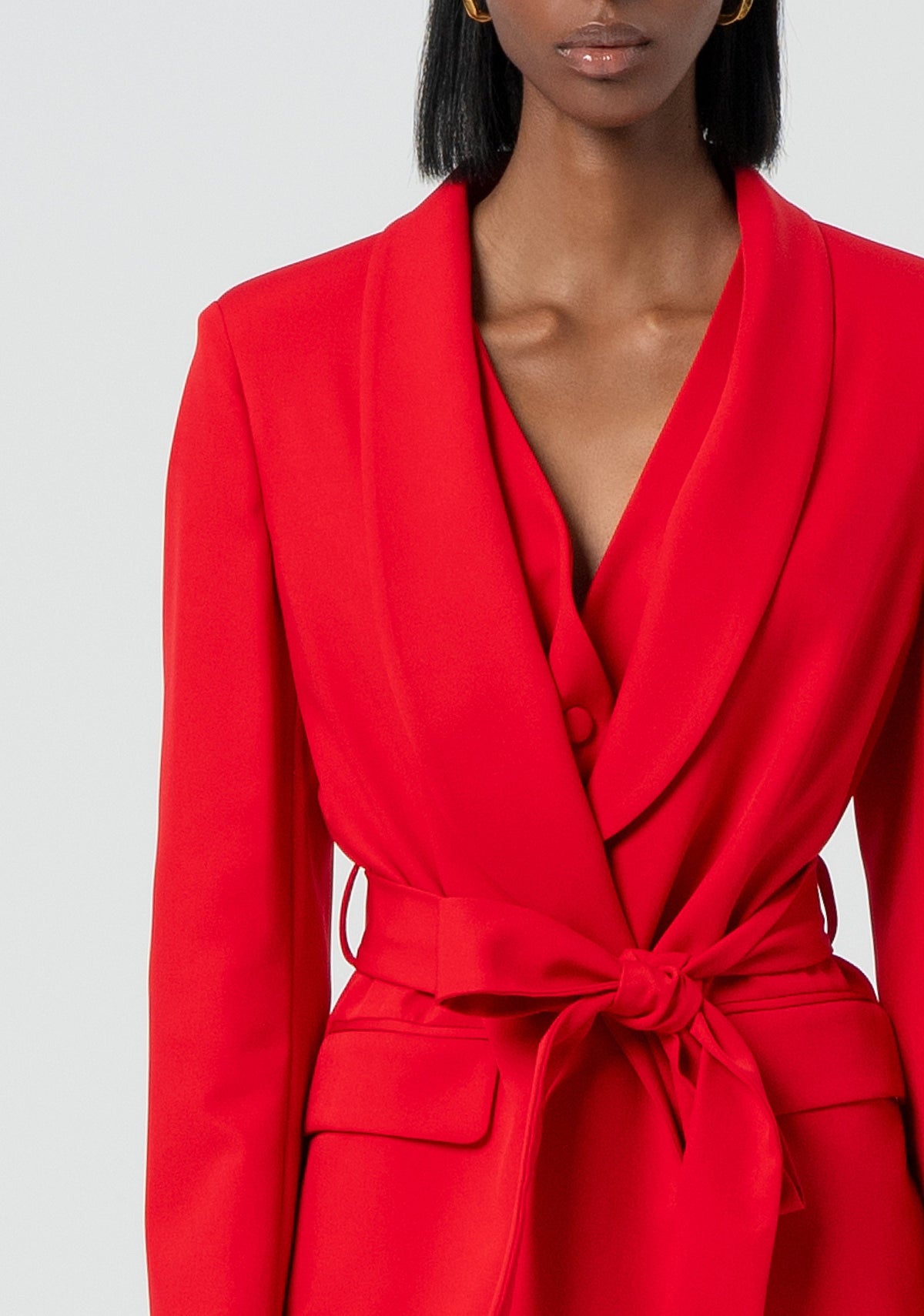 Zayra - Blazer Regular con Cinturón en la Cintura