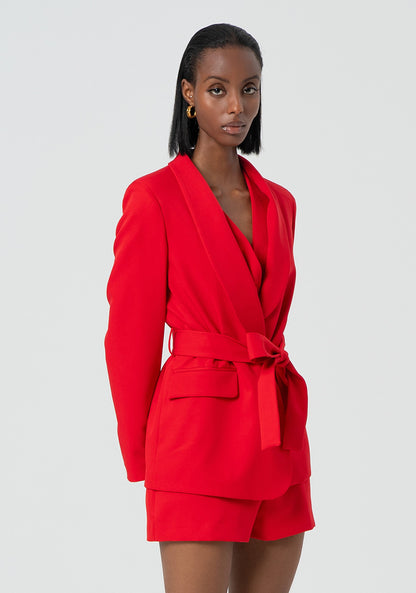Zayra - Blazer Regular con Cinturón en la Cintura