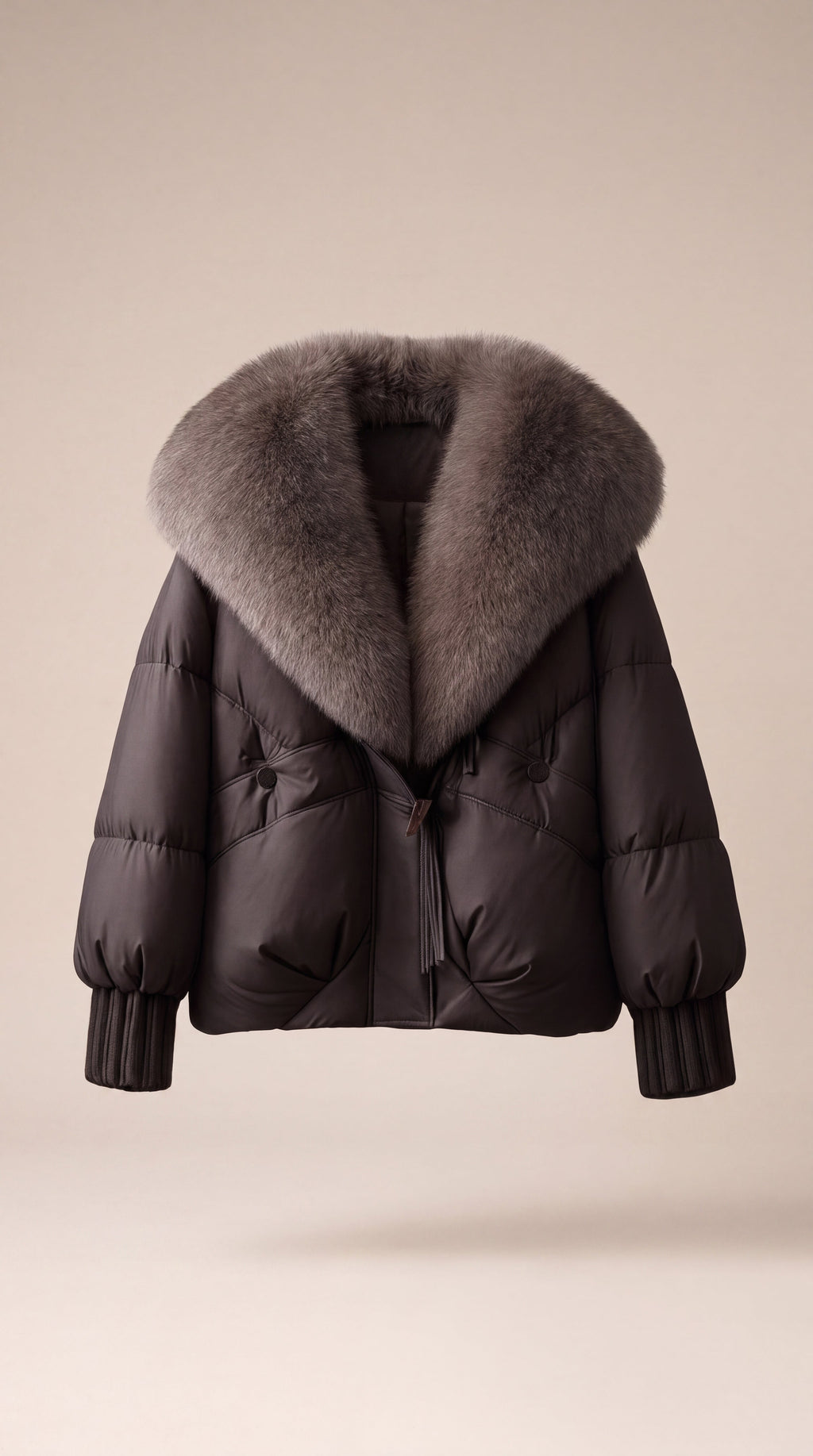Ibiza - Chaqueta acolchada con cuello de pelo