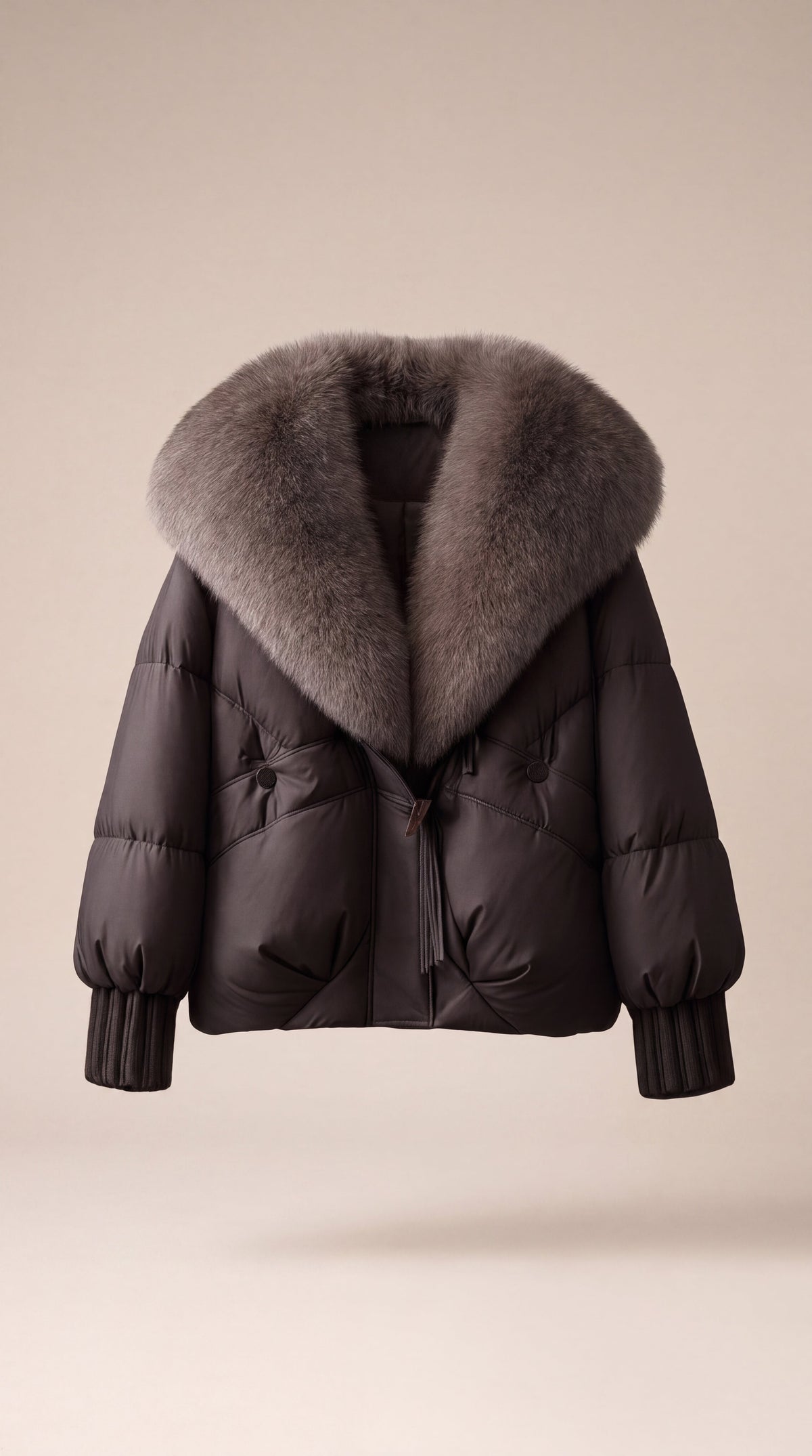 Ibiza - Chaqueta acolchada con cuello de pelo