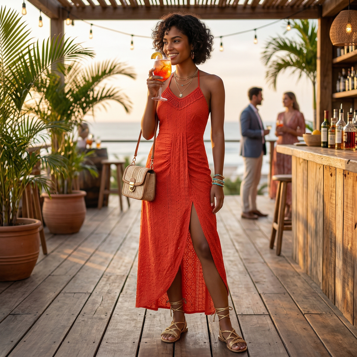 Claudia - Vestido Midi con Escote Cruzado