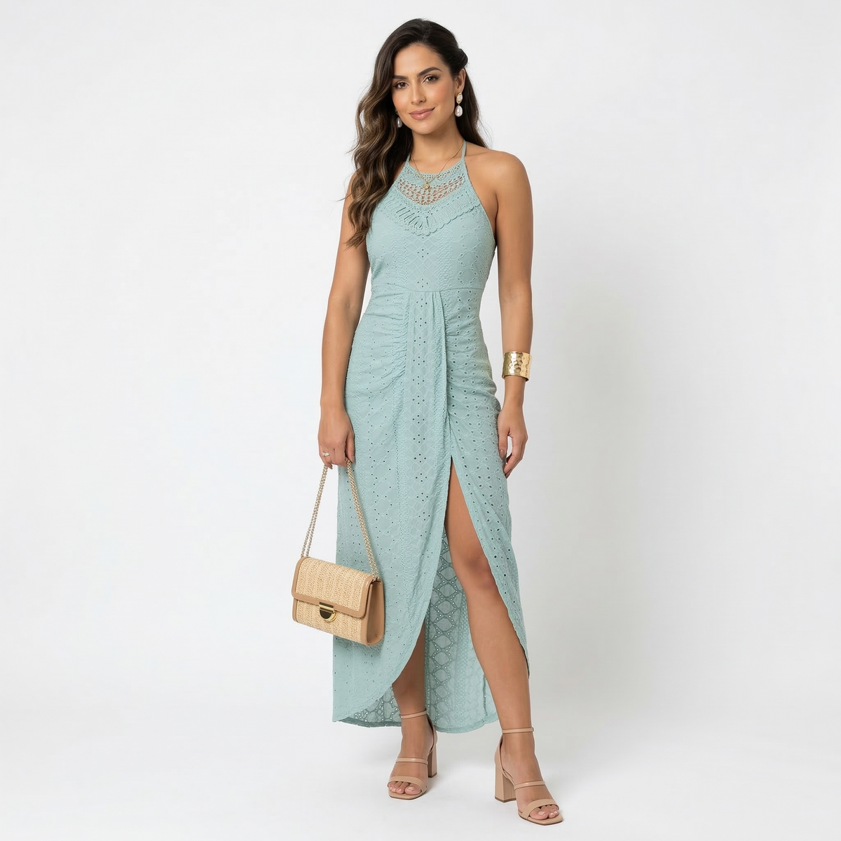 Claudia - Vestido Midi con Escote Cruzado