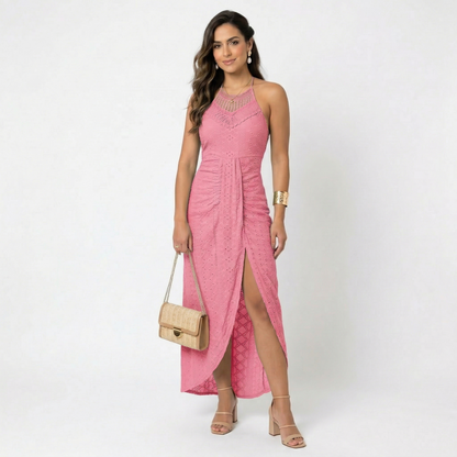Claudia - Vestido Midi con Escote Cruzado