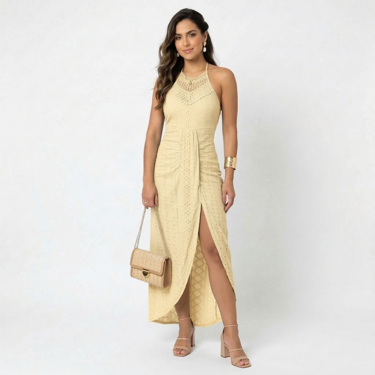 Claudia - Vestido Midi con Escote Cruzado